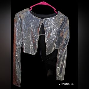 Cropped shimmer sweater